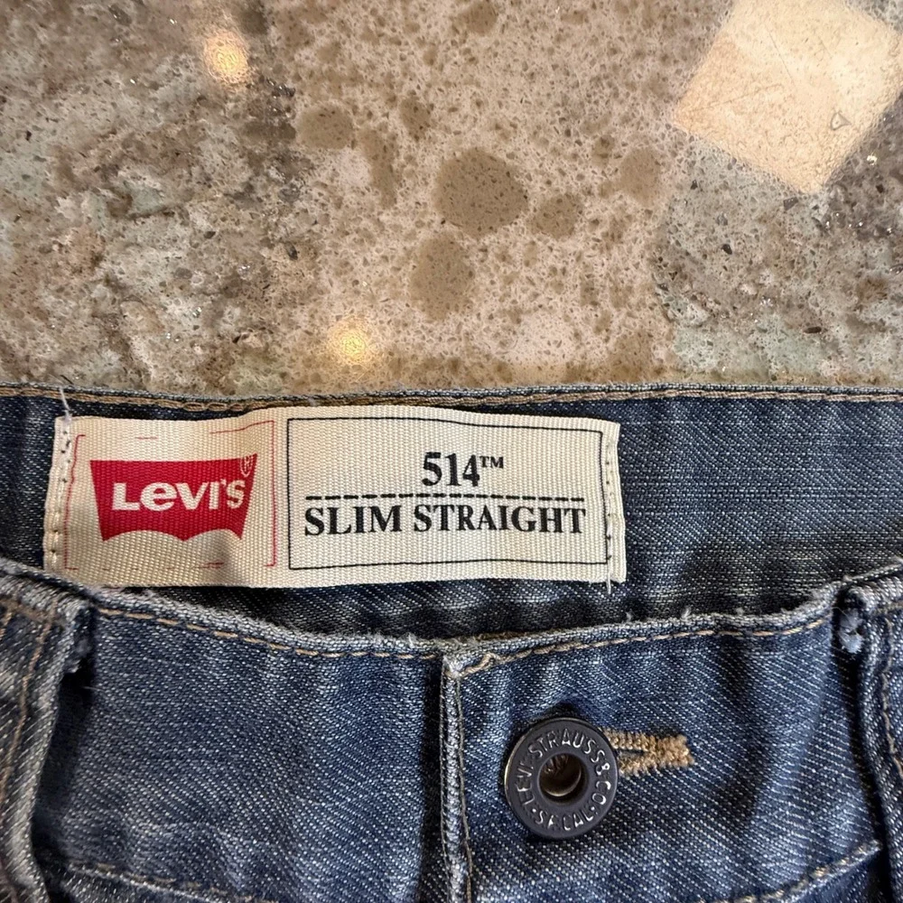 Levis 514‎ Slim Straight Blue Denim Cut Off Shorts Frayed Hem Womens 30 Waist
